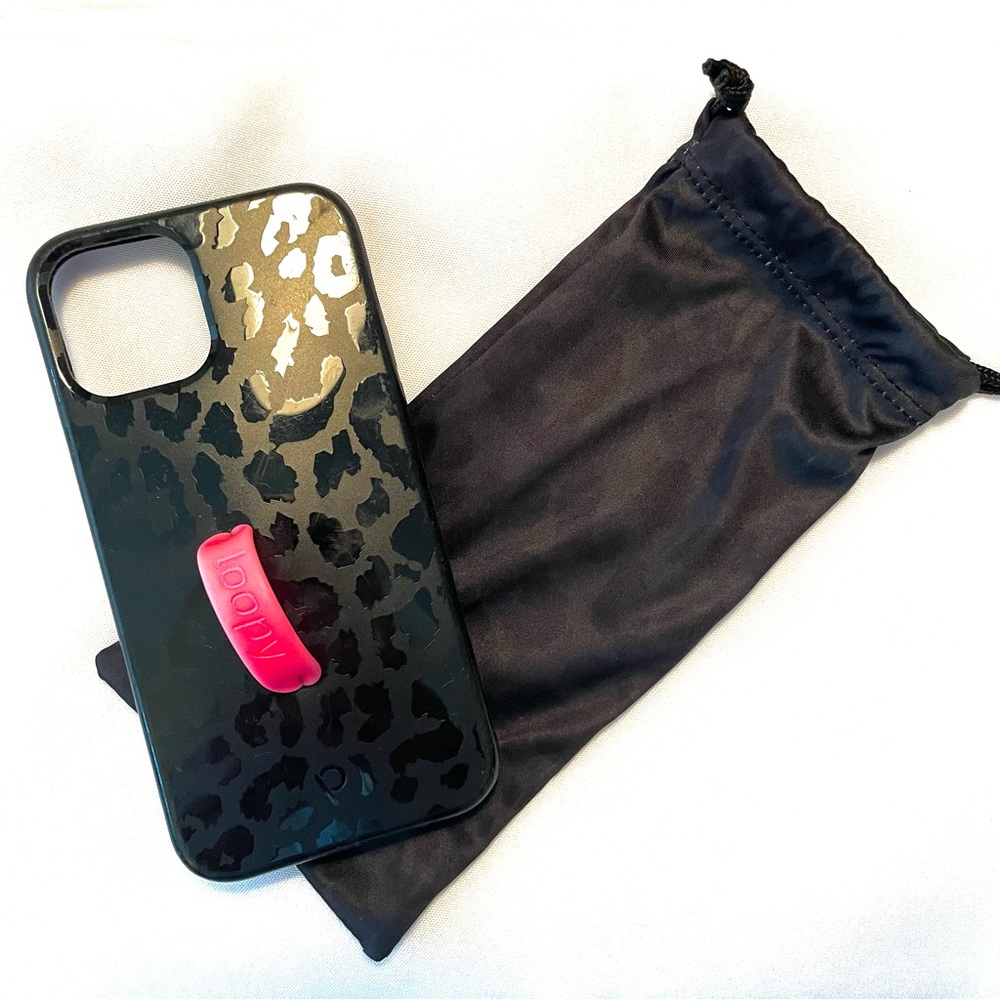 Midnight Leopard Righty Loopy Case for iPhone 12/12 Pro